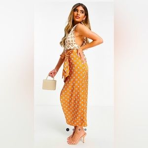 ASOS orange wrap skirt